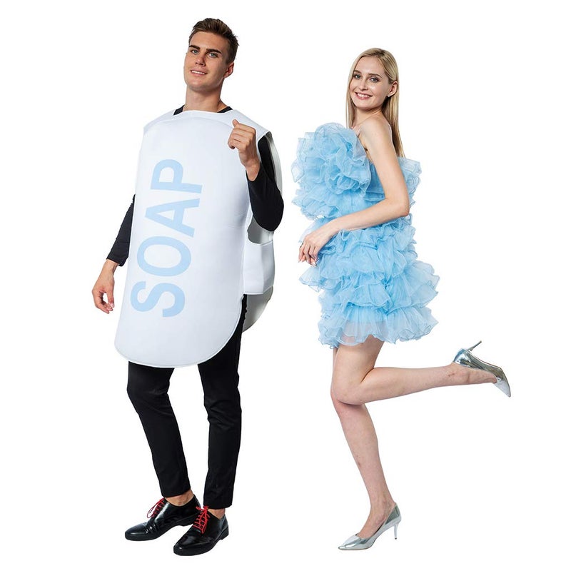 ReneeCho Couple Halloween Loofah & Soap Costume Adults Funny Dress Up Bath Set - Image 3